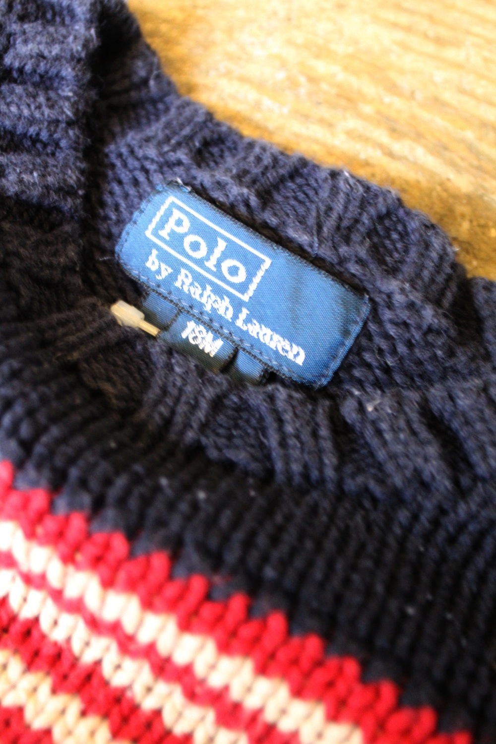 POLO RALPH LAUREN NVY S アメリカ国旗 コットン セーター 厚手 期間 
