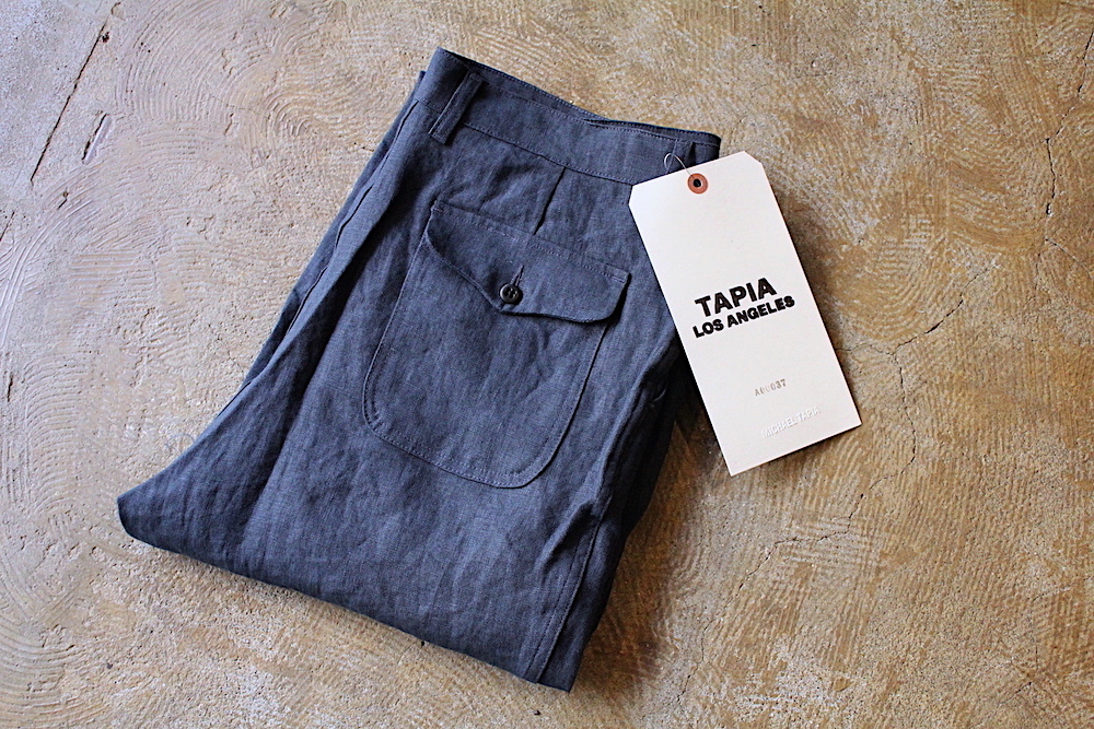 全国通販 Tapia Losangels タピアロスアンゼルス Pleats Pants Toropical Linen トロピカルリネントラウザー Navy Post 78 Online Store 東京 都立大学駅前のセレクトショップ
