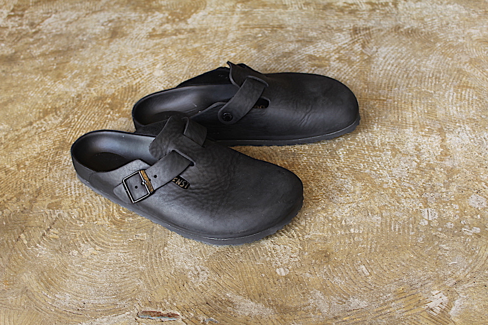 birkenstock boston black leather