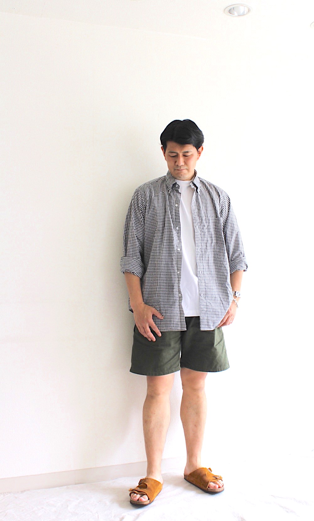 ボンクラ　boncoura 43cargoshorts コットンリネンショーツ