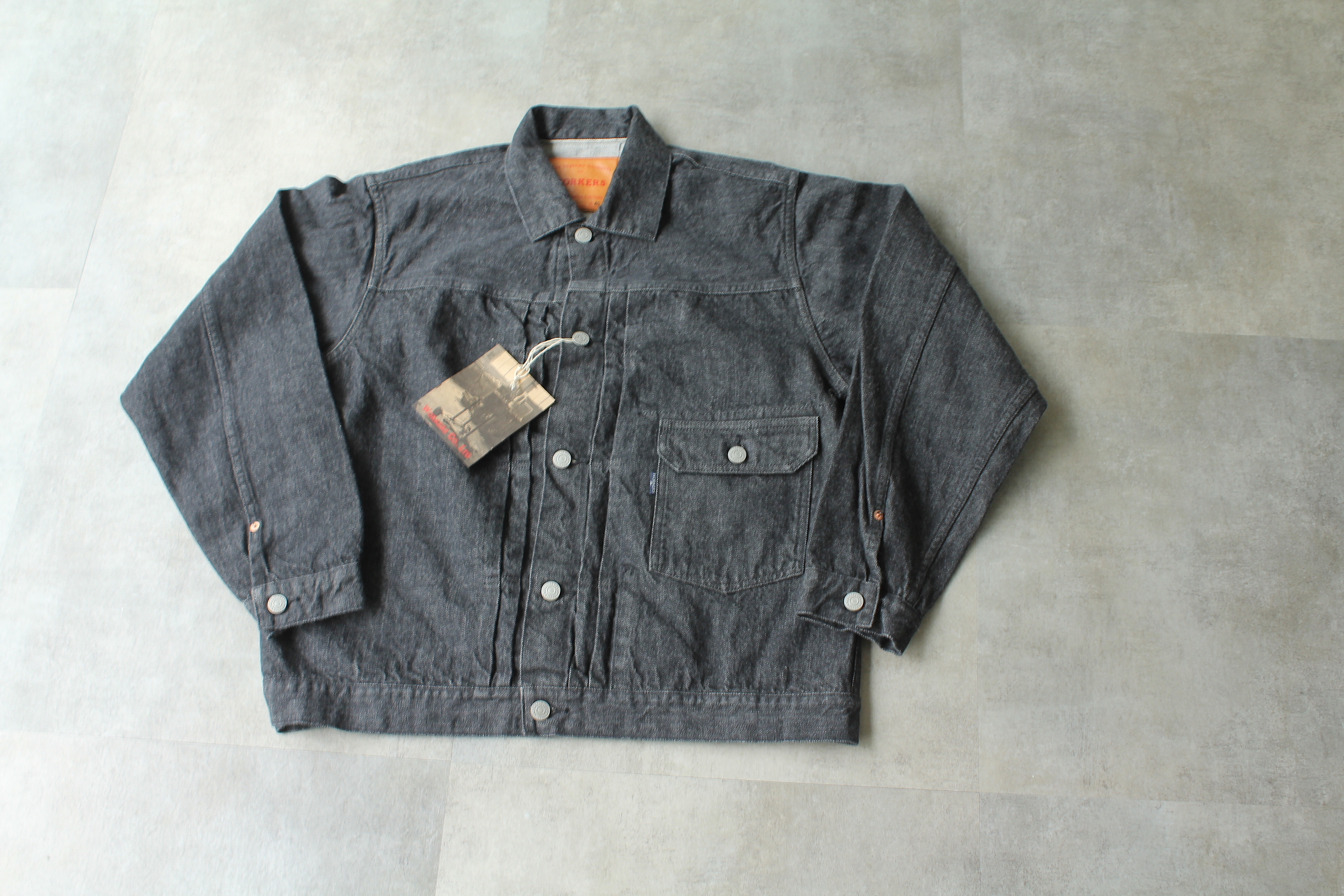 black denim work jacket