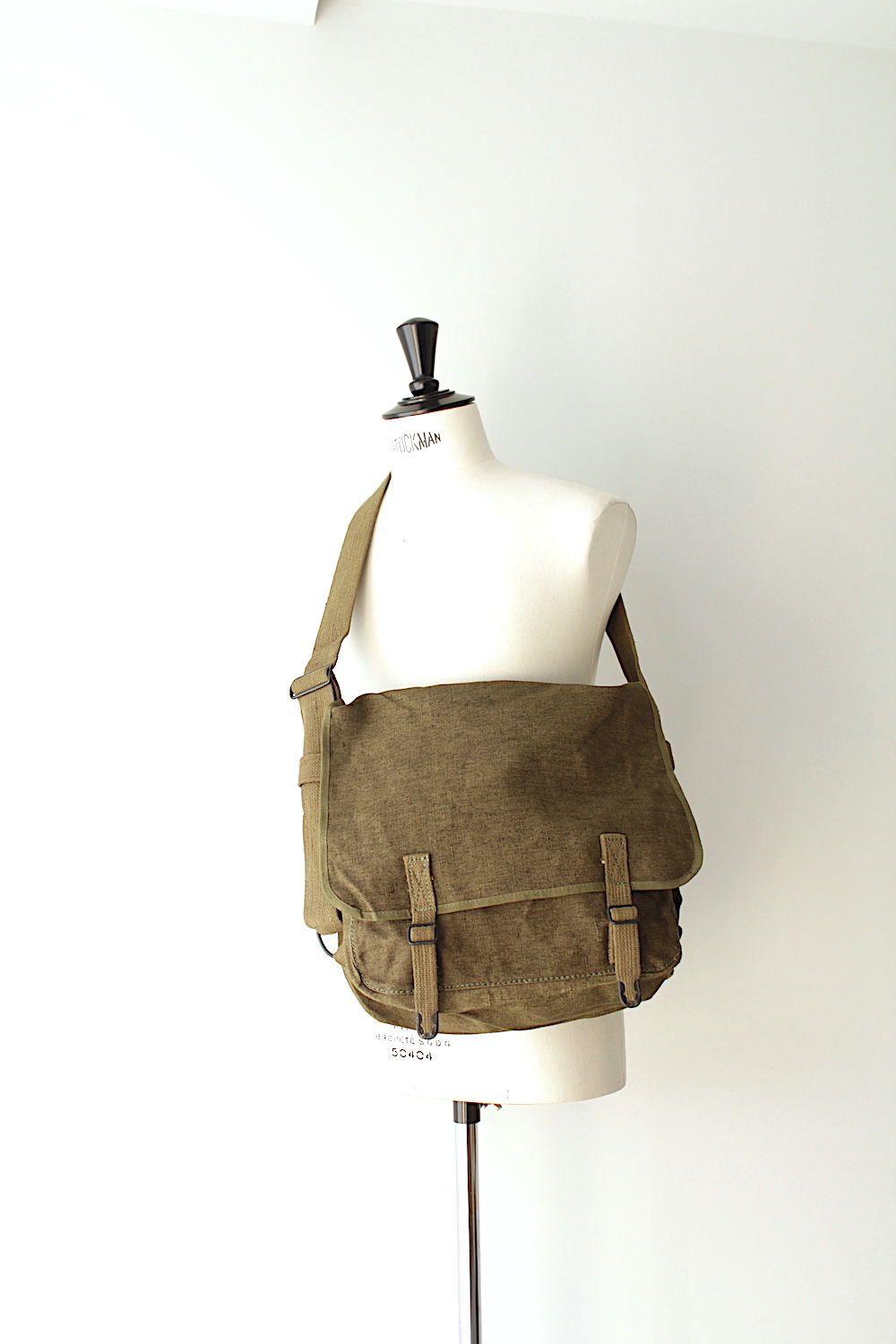 vintage French army Linen canvas bag