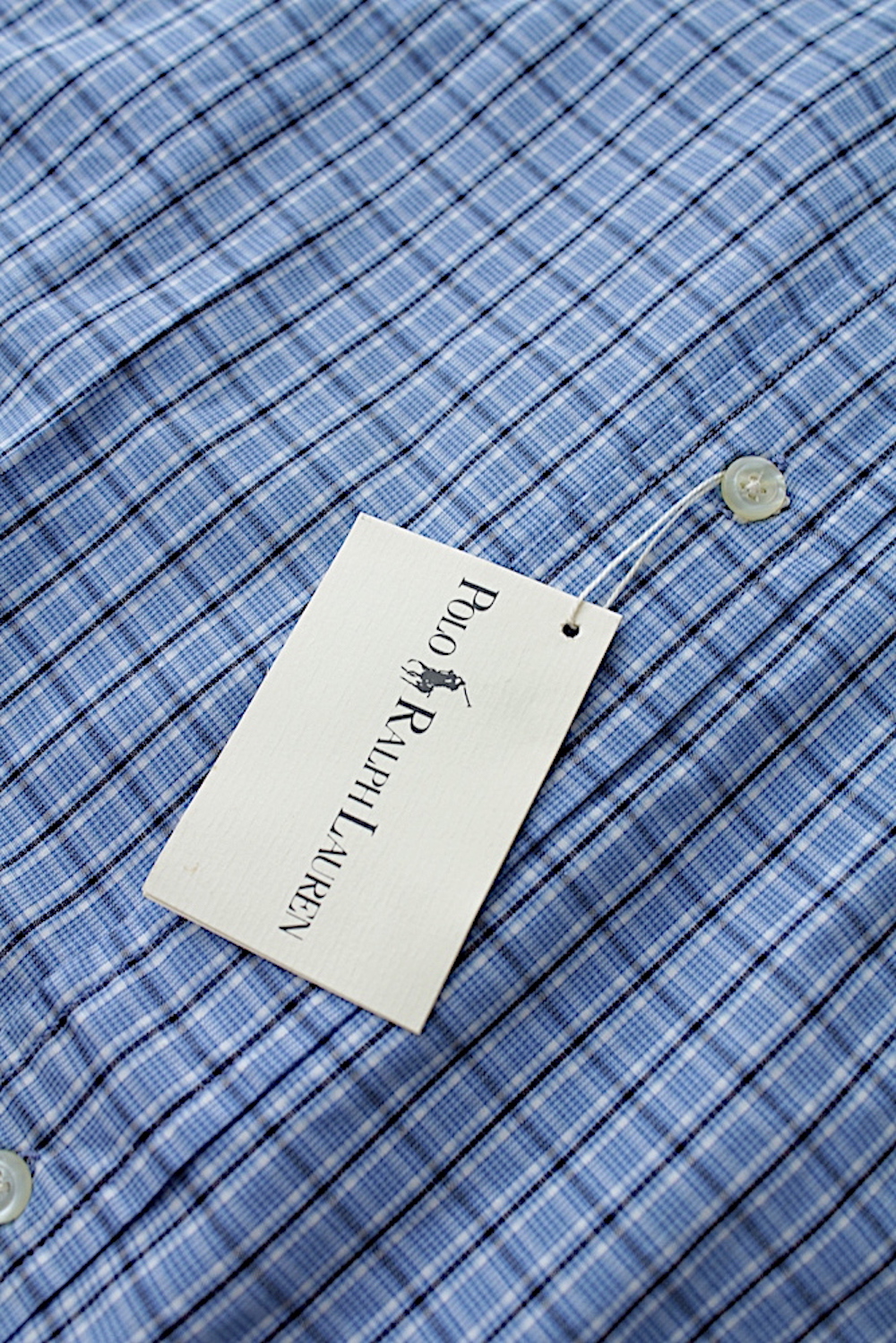 DEAD STOCK s POLO RALPH LAUREN"BLAIRE BD SHIRTS"BLUE/NAVY CHECK