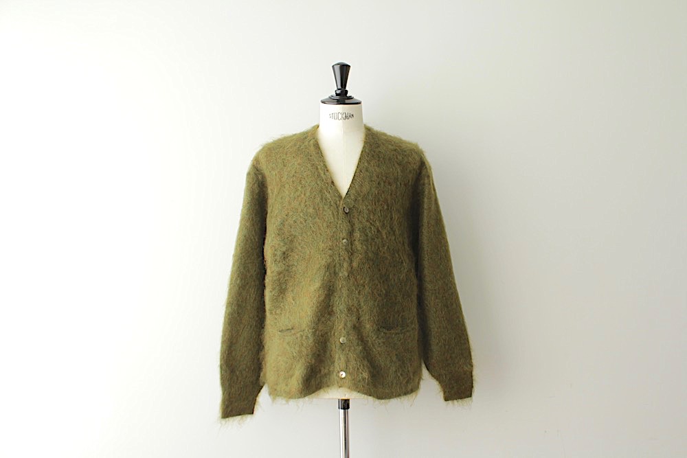 限定販売】 Premium Mohair Cardigan W/Pocket Olive カーディガン