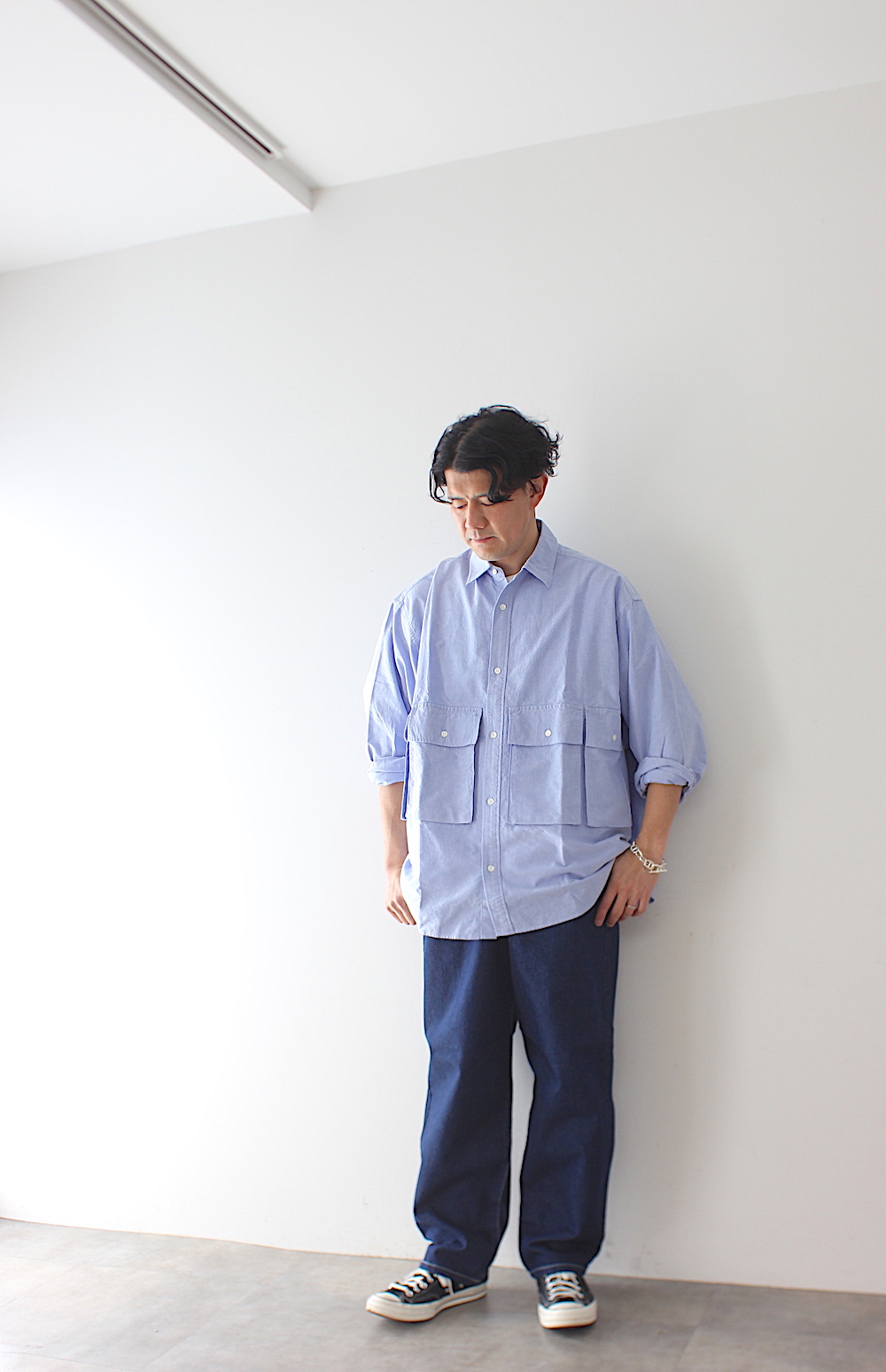 freshservice flap pocket shirts blue