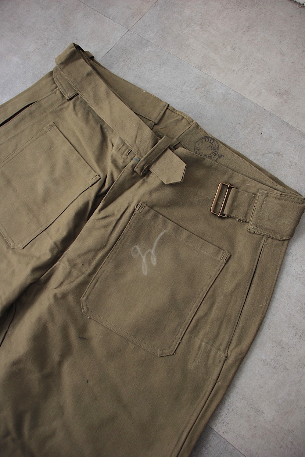 全国通販】DEAD STOCK 40-50s FRENCH ARMY”M38 MOTOR CYCLE PANTS 