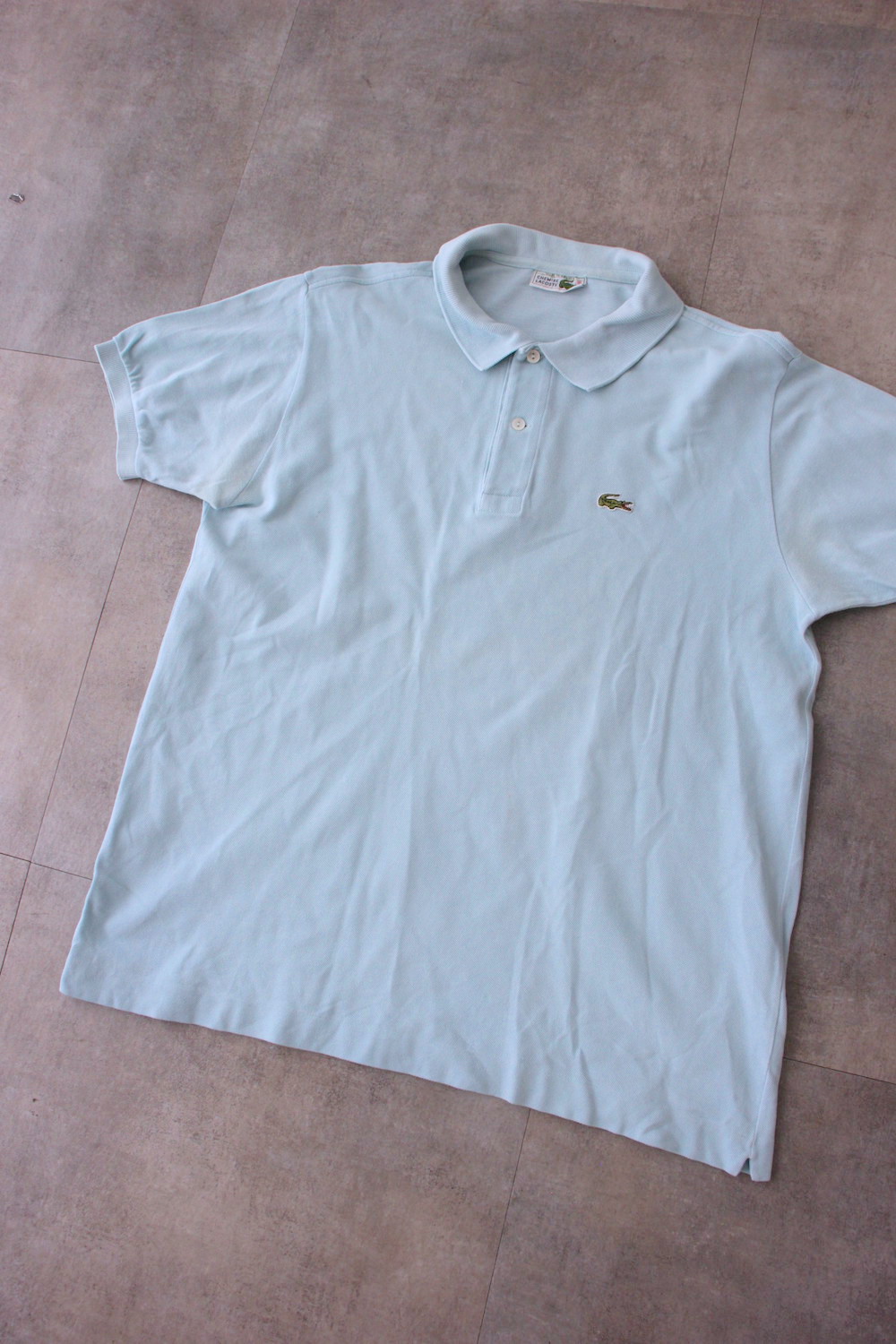70-80s LACOSTE ポロシャツ　グレー　フランス製　L 80's ヴィンテージ フランス製 ラコステ ポロシャツ グレー
